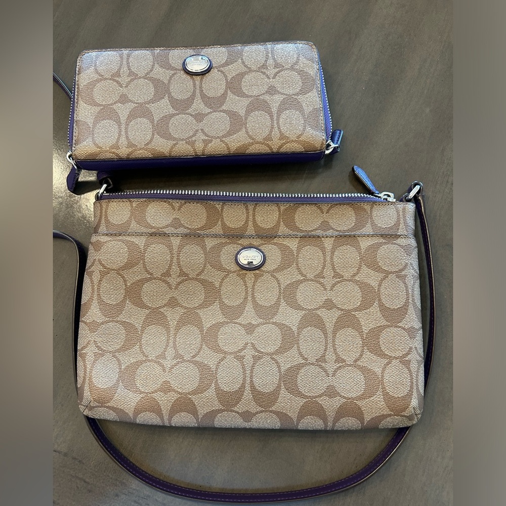 Coach cross body and matching wallet